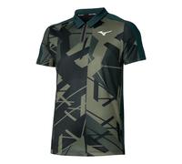 Polo da tennis da uomo Mizuno Daybreakers Shadow - black/grape leaf - Verde (M)