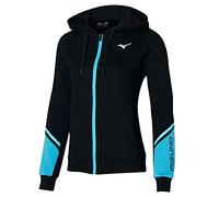 Mizuno Felpa con cappuccio da donna Athletics, Nero, XL