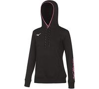 Mizuno Felpa donna Team con cappuccio (L, Nero)