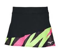 Mizuno Flying Skirt Gonna da Tennis, Nero/Neolime, XS Donna