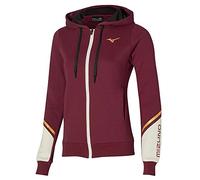 Mizuno Giacca Athletics Felpa con Cappuccio, Cabernet, XS Donna