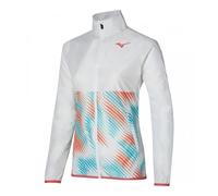 Mizuno Giacca Stampata, Bianco/Corallo Fierry, S Donna
