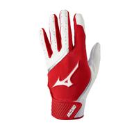 Mizuno MVP Guanto da baseball per giovani, bianco-rosso, taglia media