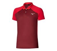 Mizuno Polo Uomini - rosso scuro,