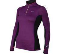 Mizuno Running Women's Breath Thermo 1/2 Zip Top, X-Small, Purple Magic/Black