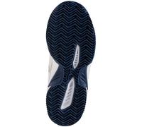 Scarpe da tennis bambini Mizuno Break Shot 5 Jr. CC - white/orange/insignia blue - Bianco (34,5)