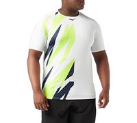Mizuno Shadow Graphic Tee Camicetta da Tennis, Bianco, S Uomo