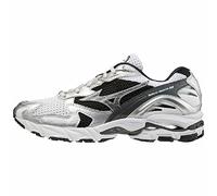 Mizuno Sneaker Unisex Wave Rider 10, Bianco Argento Nero, 42 EU
