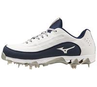 Mizuno Tacchetto da Softball da Donna Swift 8 Low Metal a 9 Punte, Bianco/Blu Navy, 39 EU