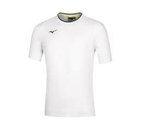 Mizuno Tee Jr T-Shirt, Bianco e Blu Marino, 164 Unsex Kids