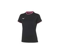 Mizuno Tee W Maglietta da Donna, Donna, Maglietta, 32EA724009, Nero/Rosa Fluo, S