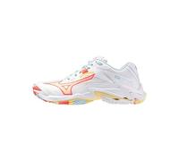Mizuno WAVE LIGHTNING Z8 Scarpe da pallavolo Bianco/Calypso Coral/Pale Banana Donna Taglia40