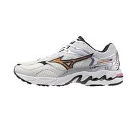 Mizuno Wave MG4 LS Sneaker Bianco Argento Oro | Tomaia in Mesh, Inserti Metallizzati, Suola Ammortizzata, Stile Urban Lifestyle, Chiusura con Lacci
