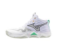 Mizuno Wave Momentum Elite Mid White/Black/FrozenEmerald Unisex 44 Bianco