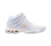Mizuno Wave Voltage Mid, Scarpa Pallavolo (White/Peach Parfait/Halogen Blue, Sistema Taglie Calzature EU, Adulto, Numero, Media, 40.5)