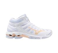 Mizuno Wave Voltage Mid, Scarpa Pallavolo (White/Peach Parfait/Halogen Blue, Sistema Taglie Calzature EU, Adulto, Numero, Media, 38.5)