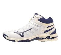 Mizuno Wave Voltage Mid, Scarpe da pallavolo Unisex-Adulto, White Blueribbon MP Gold, 44.5 EU