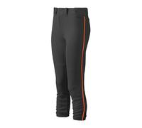Mizuno Women' s Select Belted Piped Pant, Donna, 350314.9020.04.S, Black/Orange, S