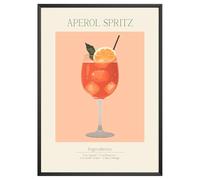 MJ-GRAPHICS - Poster Aperol Spritz - Immagine con ricetta cocktail - Murale DIN A4 in galleria di qualità con carta extra spessa da 300 g - Poster retrò cocktail - FineArt Stampa artistica senza