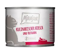 MjAMjAM 6 x 200 g umido per gatto - Cervo, Tacchino & Mirtilli Rossi