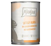 MjAMjAM - Mangime umido per gatti - pollo succoso su carote, 1 confezione (1 x 400 g), senza cereali con molto carne