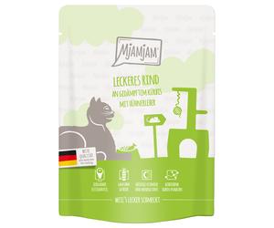 MjAMjAM Buste 6 x 300 g umido gatto - Manzo & Zucca al vapore