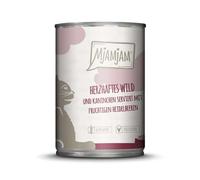 MjAMjAM - Cibo umido per gatti - Cari selvatici e conigli su mirtilli fruttati, confezione da 1 (1 x 400 g), senza cereali con molto carne