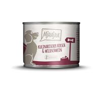 MjAMjAM - cibo umido premium per cani - cervo culinario e cinghiale con mirtilli rossi, confezione da 6 (6 x 200 g), senza cereali con carne extra