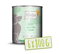 MjAMjAM - cibo umido premium per cani - Insetti con pollo succoso, confezione da 6 (6 x 800 g), senza cereali con proteine di insetti