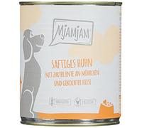 MjAMjAM - cibo umido premium per cani - pollo succoso con anatra tenera su carote e miglio bollito, confezione da 6 (6 x 800 g), naturale con carne extra