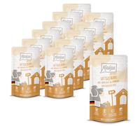 MjAMjAM - Cibo umido premium per cani - Quetschie - pollo succoso e anatra accompagnati da carotine e miglio cotto, confezione da 12 (12 x 125g), senza glutine con carne extra