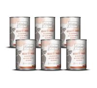 MjAMjAM - cibo umido premium per cani - sostanzioso agnello su riso bollito con pomodori freschi, confezione da 6 (6 x 400 g), naturale con carne extra