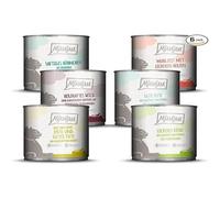 MjAMjAM Cibo umido premium per gatti, confezione mista III, pollo e zucca, tacchino, anatra e pollame, cuori, pollo, manzo, confezione da 6 (6 x 800 g), senza cereali con carne extra