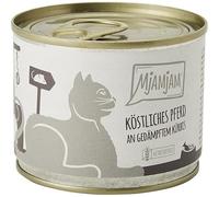 MjAMjAM - cibo umido premium per gatti - delizioso cavallo su zucca al vapore, confezione da 6 (6 x 200 g), senza cereali con carne extra