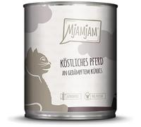 MjAMjAM - cibo umido premium per gatti - delizioso cavallo su zucca al vapore, confezione da 6 (6 x 800 g), senza cereali con carne extra