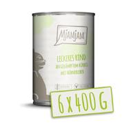 MjAMjAM - cibo umido premium per gatti - delizioso manzo con zucca al vapore, confezione da 6 (6 x 400 g), senza cereali con carne extra