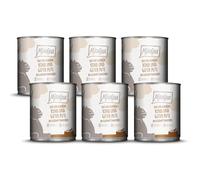 MjAMjAM - Cibo umido premium per gatti - DUO di gustosa carne di manzo e buon tacchino con zucca al vapore, confezione da 6 (6 x 800 g), senza cereali con extra carne