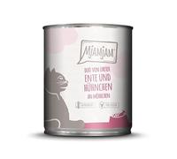 MjAMjAM - Cibo umido premium per gatti - Duo di tenera anatra e pollo succoso con carote, confezione singola (1 x 800 g), senza cereali con extra carne