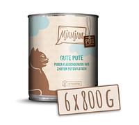MjAMjAM - Cibo umido premium per gatti - puro piacere della carne - buon tacchino puro, confezione da 6 (6 x 800 g), senza cereali con carne extra