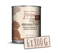 MjAMjAM - cibo umido premium per gatti - puro piacere della carne - delizioso puro agnello, confezione da 6 (6 x 800 g), senza cereali con carne extra