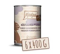 MjAMjAM - cibo umido premium per gatti - puro piacere della carne - delizioso puro cavallo, confezione da 6 (6 x 400 g), senza cereali con carne extra