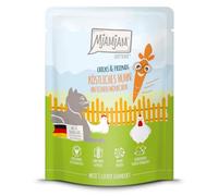 MjAMjAM - Cibo Umido Premium per Gatti - Quetschie - Chicks & Friends Delizioso Pollo con Carote Fini, Confezione da 1 (1 x 300g), Senza Cereali