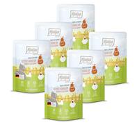 MjAMjAM - Cibo umido Premium per gatti - Quetschie - Chicks & Friends delizioso pollo con pere fruttate, confezione da 6 (6 x 300g), senza cereali