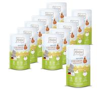 MjAMjAM - Cibo umido premium per gatti - Quetschie - Chicks & Friends delizioso pollo con pere fruttate, confezione da 12 (12 x 125g), senza cereali