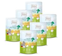 MjAMjAM - Cibo umido premium per gatti - Quetschie - Chicks & Friends pollo succulento con broccoli, confezione da 6 (6 x 300g), senza cereali