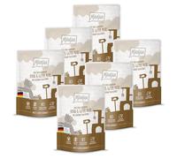 MjAMjAM - Cibo umido premium per gatti - Quetschie - DUO a base di gustoso manzo e squisito tacchino con zucca cotta a vapore, confezione da 6 (6 x 300g), senza cereali con carne extra