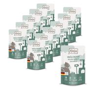 MjAMjAM - cibo umido premium per gatti - Quetschie - eccellente vitello e tacchino con deliziose carote, confezione da 12x 125 g, senza cereali con carne extra