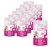 MjAMjAM - Cibo umido premium per gatti - Quetschie - maiale succoso con carote gustose, confezione da 12 (12 x 125 g), senza cereali con carne extra