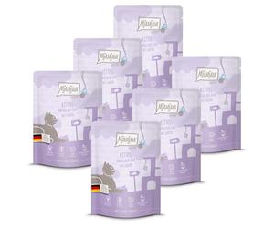 MjAMjAM - Cibo umido premium per gatti - Quetschie - pasto per gattini - squisito vitello condito con olio di salmone, confezione da 6 (6 x 300 g), senza cereali con carne extra