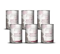 MjAMjAM - cibo umido premium per gatti - sostanziosa selvaggina e coniglio con mirtilli fruttati, confezione da 6 (6 x 400 g), senza cereali con carne extra